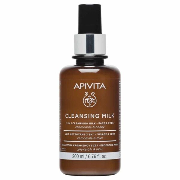 Apivita Cleansing Milk 3 in 1 Face & Eye With Chamomile & Honey 200ml