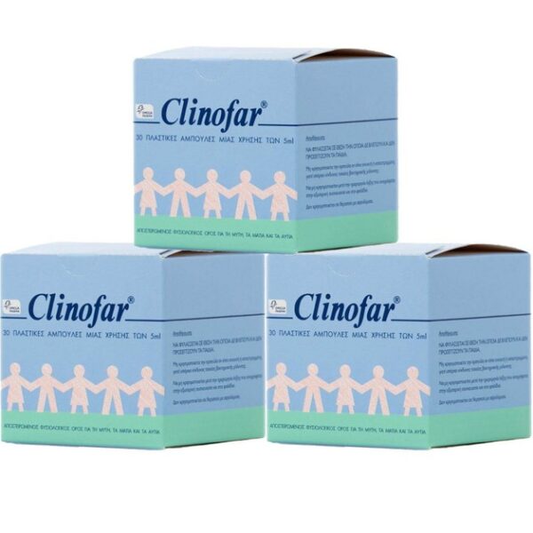 Clinofar Πακέτο Προσφοράς Αποστειρωμένος Φυσιολογικός Ορός σε Αμπούλες 3x(30x5ml)