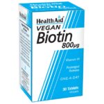 Health Aid Biotin (vitamin H) 800μg 30tabs
