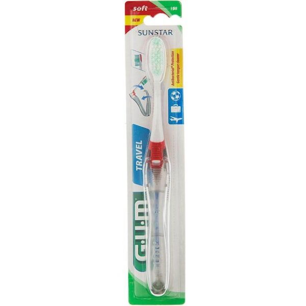 Gum Travel Soft Antibacterial Σπαστή Οδοντόβουρτσα Ταξιδίου (158)