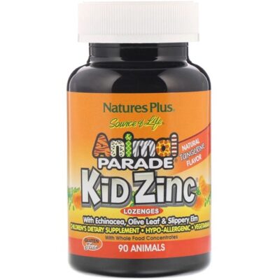 Nature's Plus KidZinc -Συμπλήρωμα Διατροφής με Ψευδάργυρο για Παιδιά (Μανταρίνι) 90 παστιλιες