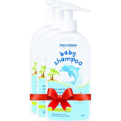 Frezyderm Πακέτο Προσφοράς Baby Shampoo Βρεφικό Σαμπουάν με Χαμομήλι Εστέρες Αμυγδάλου & Πρωτείνες Σιταριού 3x300ml