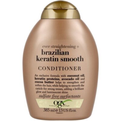 OGX Brazilian Keratin Smooth Conditioner Ever Straightening Μαλακτική Κρέμα Λείανσης & Λάμψης στα Ταλαιπωρημένα Μαλλιά 385ml