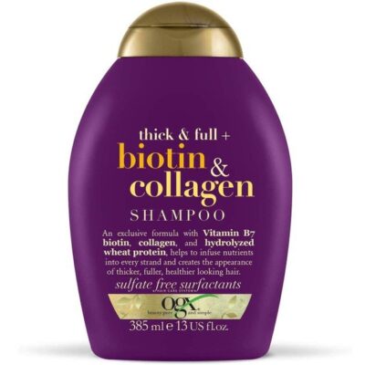 OGX Biotin & Collagen Shampoo Thick & Full Θρεπτικό Σαμπουάν για Πυκνότητα & Όγκο στα Λεπτά Αδύναμα Μαλλιά 385ml