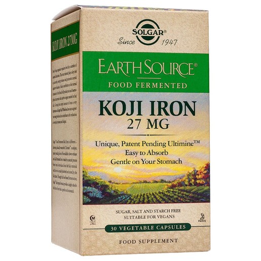 Solgar Earth Source Koji Iron 27mg 30Vegcaps