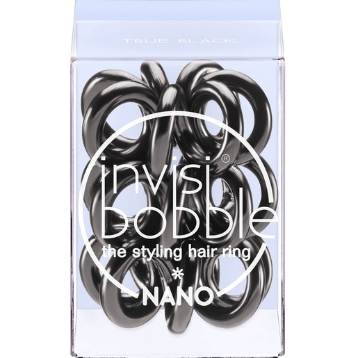 Invisibobble Nano True Black Λαστιχάκι Μαλλιών 3 Τεμάχια