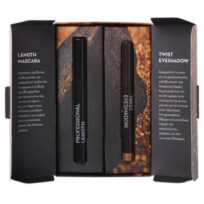 Korres Πακέτο Προσφοράς Black Volcanic Length Mascara 03 Brown Plum 7.5ml & Twist Eyeshadow 29 Golden Bronze 1.4gr