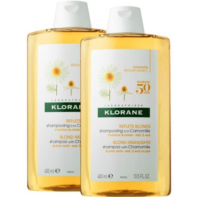 Klorane Πακέτο Προσφοράς Blond Highlights Shampoo with Chamomile Σαμπουάν με Εκχύλισμα Χαμομηλιού για Ξανθές Ανταύγειες 2x400ml