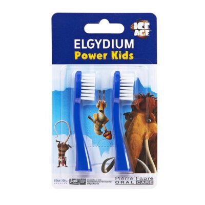 Elgydium Power Kids Ice Age Refill Ανταλλακτικές Κεφαλές για την Οδοντόβουρτσα Elgydium Power Kids σε Μπλε Χρώμα 2 Τεμάχια