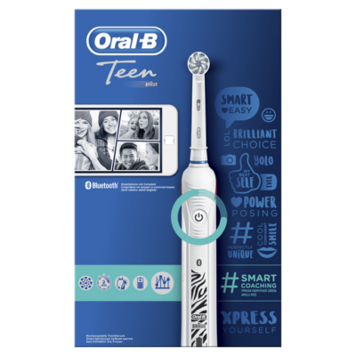 Oral-B Power Teen Smart Coaching Ηλεκτρική Οδοντόβουρτσα για Απαλό Καθαρισμό με Λειτουργία Έξυπνης Καθοδήγησης 1 Τεμάχιο
