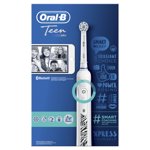Oral-B Power Teen Smart Coaching Ηλεκτρική Οδοντόβουρτσα για Απαλό Καθαρισμό με Λειτουργία Έξυπνης Καθοδήγησης 1 Τεμάχιο