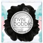 Invisibobble Hair Ring Sprunchie True Black Λαστιχάκι Μαλλιών με Υφασμάτινη Επένδυση για Απόλυτο Κράτημα & Στυλ 1 Τεμάχιο