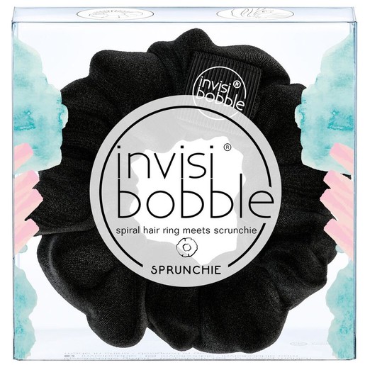 Invisibobble Hair Ring Sprunchie True Black Λαστιχάκι Μαλλιών με Υφασμάτινη Επένδυση για Απόλυτο Κράτημα & Στυλ 1 Τεμάχιο