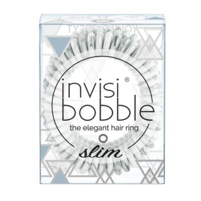 Invisibobble Slim Marblelous Shiny Grey Λαστιχάκι Μαλλιών 3 Τεμάχια