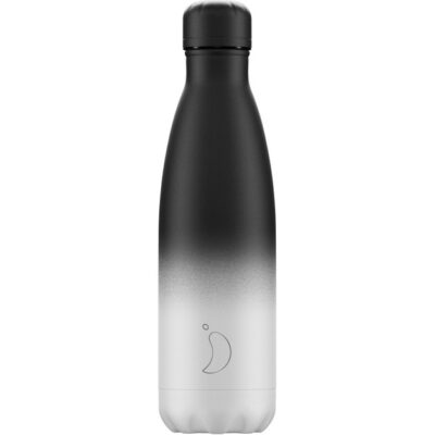 Chilly's Bottle Gradient Edition Monochrome Ανοξείδωτο Θερμός σε Μαύρο με Λευκό Ματ Χρώμα 500ml