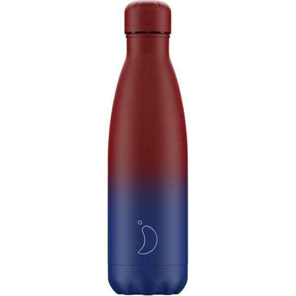 Chilly's Bottle Gradient Edition Matte Ανοξείδωτο Θερμός σε Μπλε με Μπορντό Ματ Χρώμα 500ml
