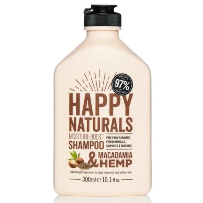 Happy Naturals Moisture Boost Shampoo Macadamia & Hemp Σαμπουάν για Ανάλαφρα