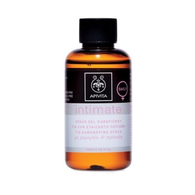 Apivita Intimate Care Plus Cleansing Gel For Extra Protection Mini Απαλό Gel Καθαρισμού για την Ευαίσθητη Περιοχή 75ml
