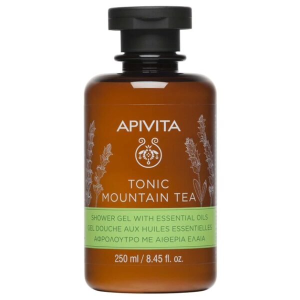 Apivita Tonic Mountain Tea Shower Gel With Essential Oils Αφρόλουτρο με Αιθέρια Έλαια για Τόνωση της Διάθεσης 250ml