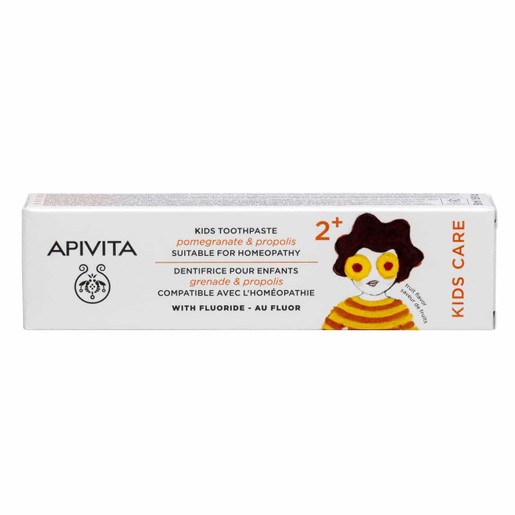 Apivita Kids Care Toothpaste 2+ With Pomegranate & Propolis Παιδική Οδοντόκρεμα Με Ρόδι & Πρόπολη Από 2 Ετών 50ml
