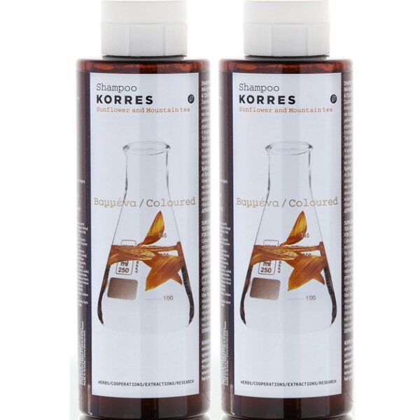 Korres Sunflower & Mountain Tea Shampoo για Βαμμένα Μαλλά 1+1 Δώρο 2χ250ml