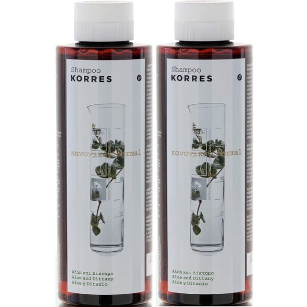 Korres Πακέτο Προσφοράς Aloe & Dittany Shampoo 2x250ml Προσφορά -50% στο 2ο Προιόν