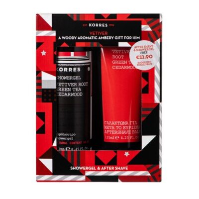 Korres Πακέτο Προσφοράς Showergel Vetiver Root Green Tea Cedarwood 250ml & Aftershave Balm 125ml σε Ειδική Τιμή