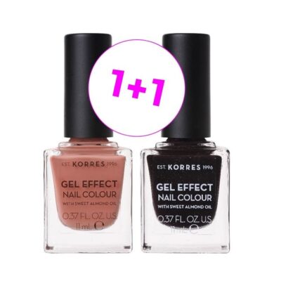 Korres Gel Effect Nail Colour No.40 Winder Nude & No.77 Sequins Plum