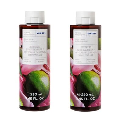 Korres Πακέτο Προσφοράς Renewing Body Cleanser with Ginger & Lime 1+1 Δώρο 2x250ml