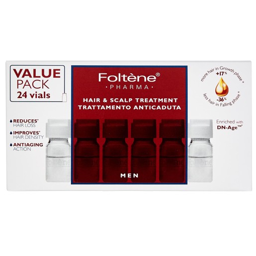 Foltene Pharma Πακέτο Προσφοράς Men Hair & Scalp Treatment 24Vialsx6ml & Δώρο Δυναμωτικό Σαμπουάν 200ml & Βούρτσα Detangling