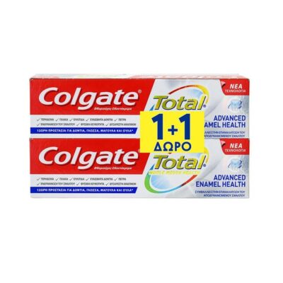 Colgate Πακέτο Προσφοράς Total Advanced Enamel Health Οδοντόκρεμα Ολοκληρωμένης 12ωρης Προστασίας του Στόματος 2x75ml 1+1 Δώρο