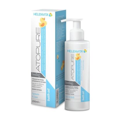Helenvita Atopure Baby Bath Oil Βρεφικό Ελαιώδες Αφρόλουτρο Καθημερινής Χρήσης Κατάλληλο για Δέρμα με Τάση Ατοπίας 200ml