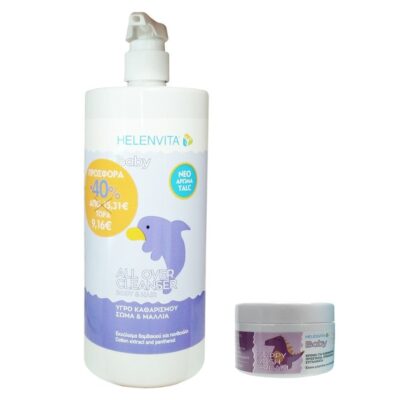 Helenvita Promo Baby All Over Cleanser Body & Hair με Άρωμα Talc 1lt & Δώρο Baby Nappy Rash Cream 30gr