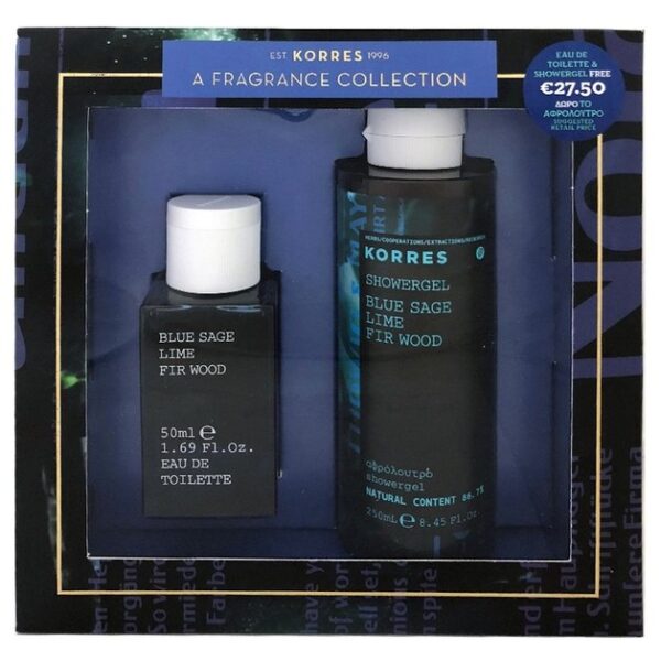 Korres Gift Set Eau De Toilette Blue Sage Lime Fir Wood Eau de Toilette 50ml & Δώρο ShowerGel 250ml