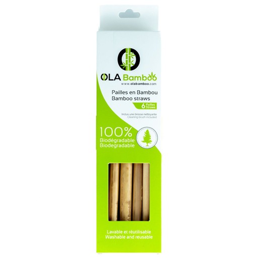 OLABamboo Straws 6 Τεμάχια