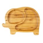 OLABamboo Elephant Bamboo Plate with Suction Base 1 Τεμάχιο