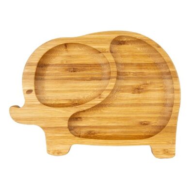 OLABamboo Elephant Bamboo Plate with Suction Base 1 Τεμάχιο