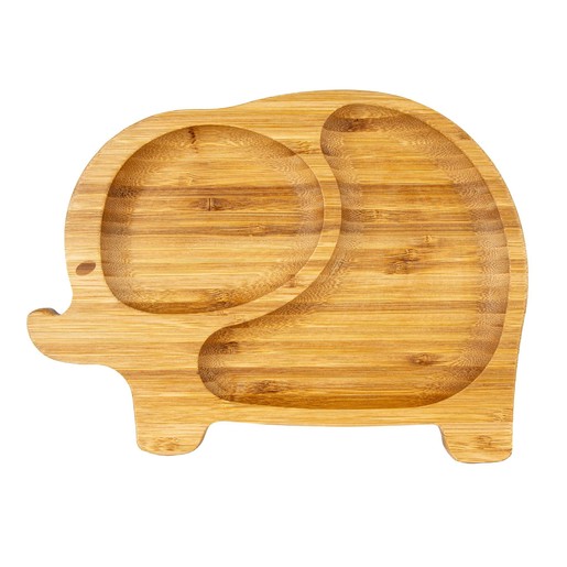OLABamboo Elephant Bamboo Plate with Suction Base 1 Τεμάχιο