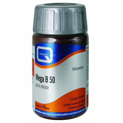 Quest Mega B 50 Quick Release Συμπλήρωμα Διατροφής Ταχείας Αποδέσμευσης για την Υγεία του Νευρικού Συστήματος 30tabs