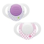 Chicco Physio Compact Πιπίλα Καουτσούκ με Κρίκο 0-6 Μηνών Ροζ 2τμχ
