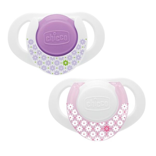 Chicco Physio Compact Πιπίλα Καουτσούκ με Κρίκο 0-6 Μηνών Ροζ 2τμχ