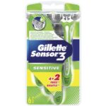 Gillette Sensor 3 Sensitive Ξυραφάκια με 3 Ανεξάρτητες Λεπίδες για Ένα Βαθύ & Άνετο Ξύρισμα 6 Τεμάχια (4+2 Δώρο)