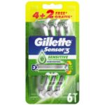 Gillette Sensor 3 Sensitive Ξυραφάκια 6τμχ
