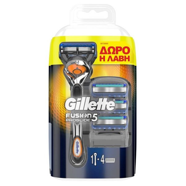 Gillette Πακέτο Προσφοράς Fushion Proglide Ανταλλακτικές Κεφαλές 4 Τεμάχια & Δώρο η Ξυριστική Μηχανή