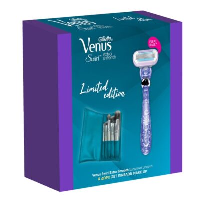 Gillette Limited Edition Venus Swirl Flexiball Extra Smooth Ξυριστική Μηχανή & Ένα Ανταλλακτικό & Δώρο Σετ Πινέλων Make Up