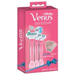 Gillette Limited Edition Venus Sensitive Skin Elixir Γυναικεία Ξυραφάκια Μιας Χρήσης 3 Τεμάχια & Δώρο Γάντια Απολέπισης