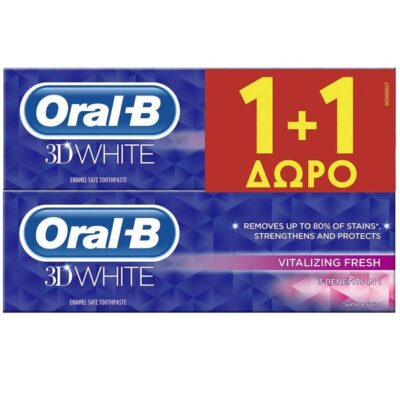 3D White Vitalizing Fresh Toothpaste 2 x 75ml - Oral-B