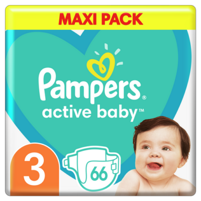 Pampers Active Baby Maxi Pack Νο3 (6-10 kg) 66 πάνες
