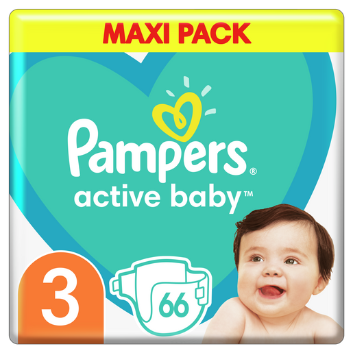 Pampers Active Baby Maxi Pack Νο3 (6-10 kg) 66 πάνες