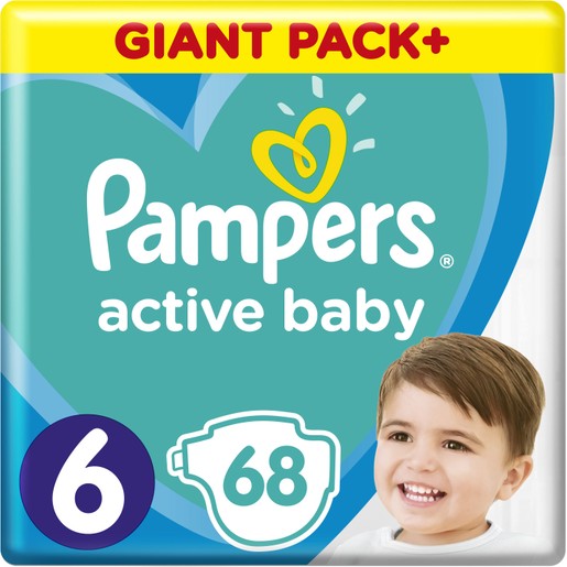 Pampers Active Baby Giant Pack Νο6 (13-18 kg) 68 πάνες